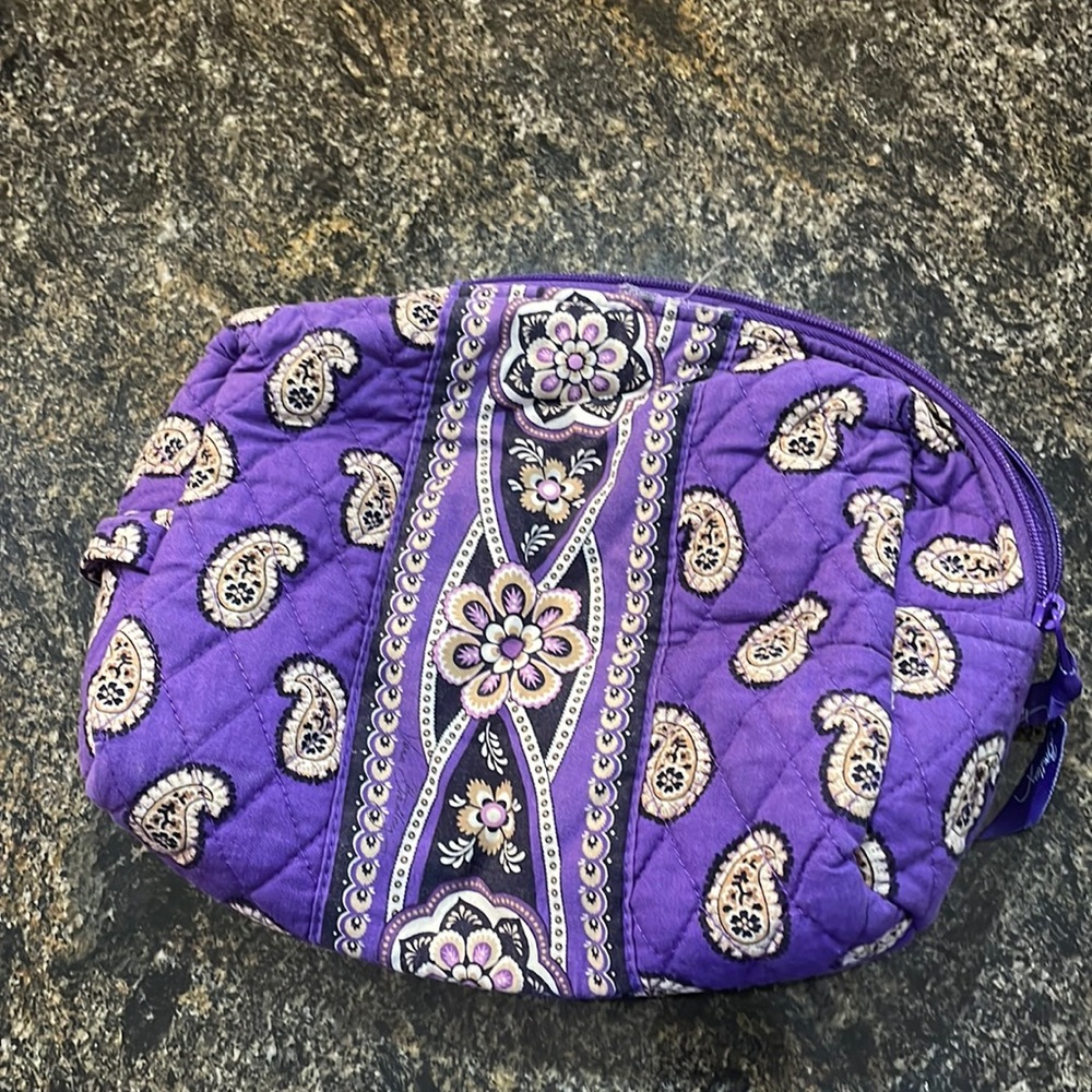Vera Bradley purple cloth cosmetic bag